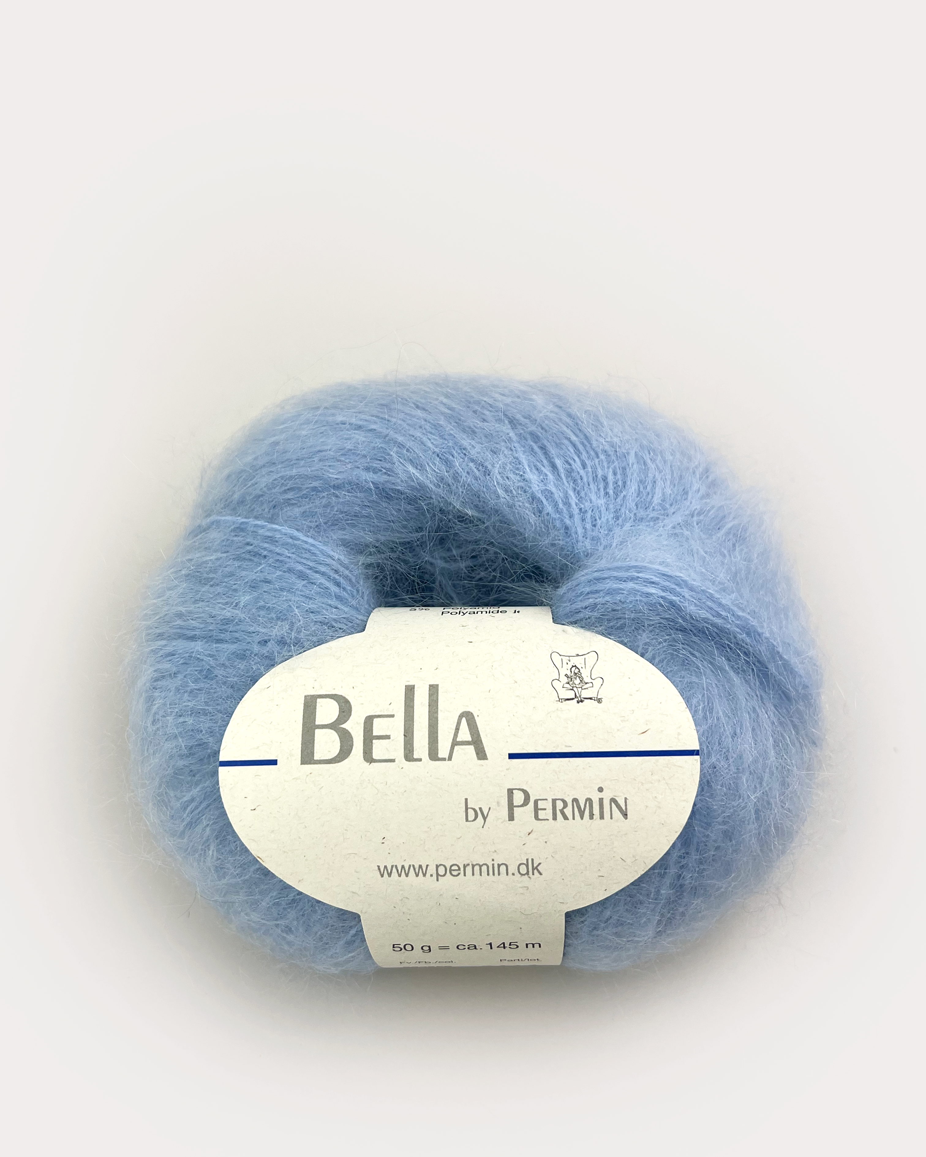 Bella Silk Mohair fra Permin i farven lyseblå.