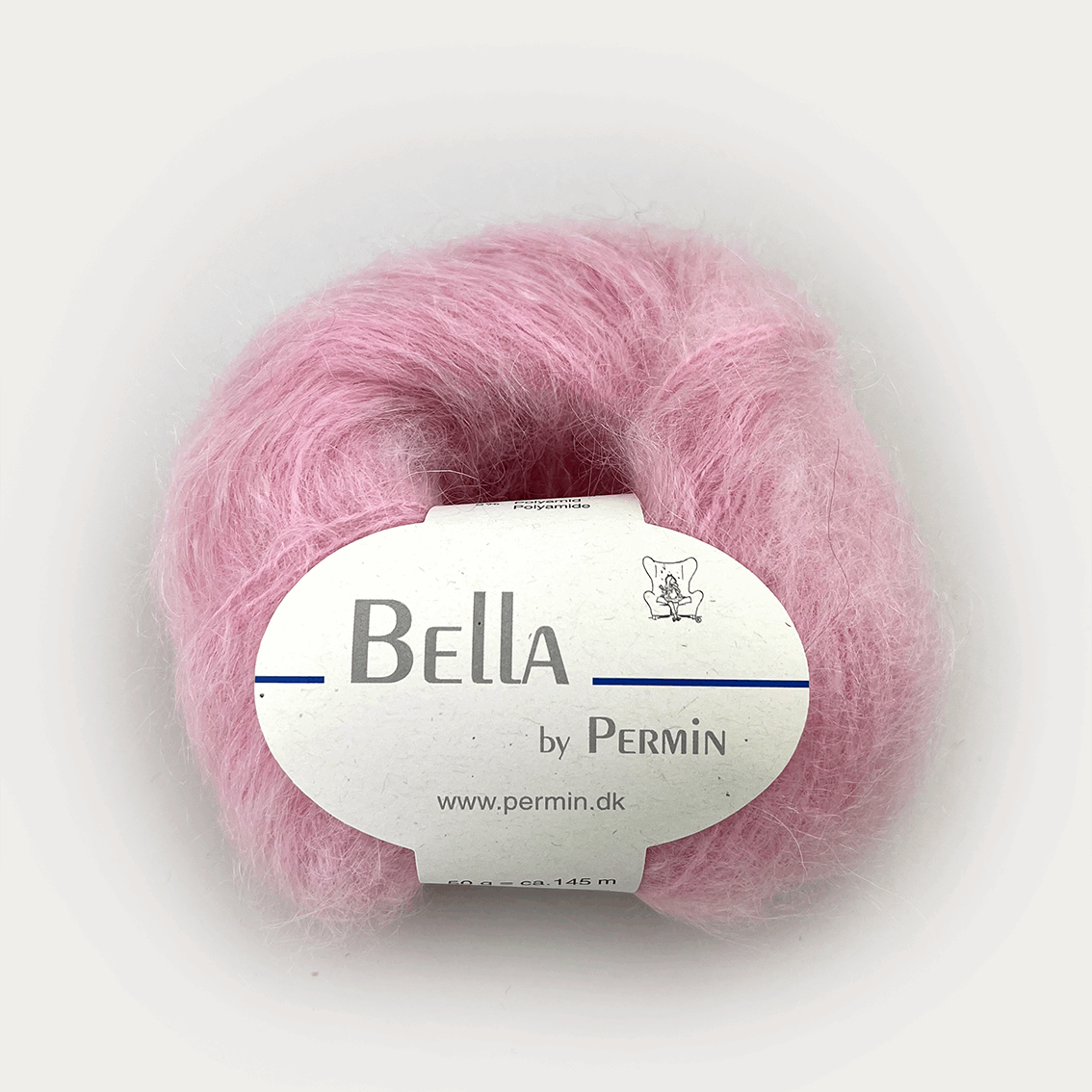 Bella Silk Mohair fra Permin i farven lyserød.
