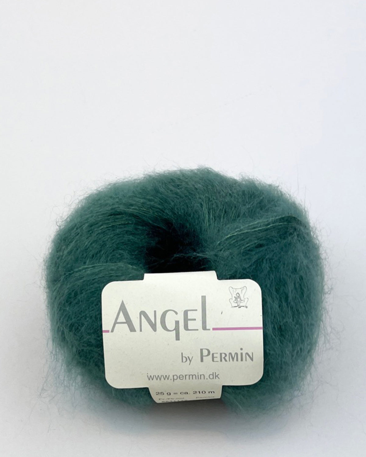 Angel fra Permin garn i farven Patina green – let mohairgarn