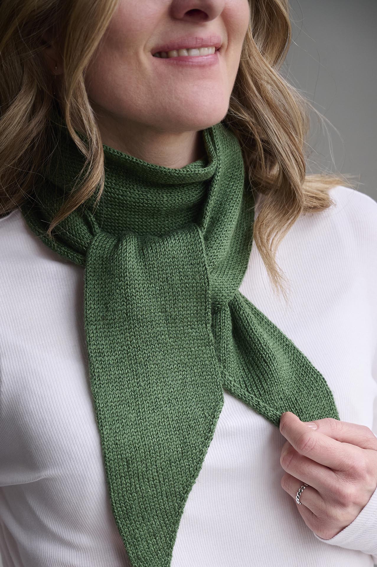 Spencerscarf strikket i Mayflower Premium Merino Silk