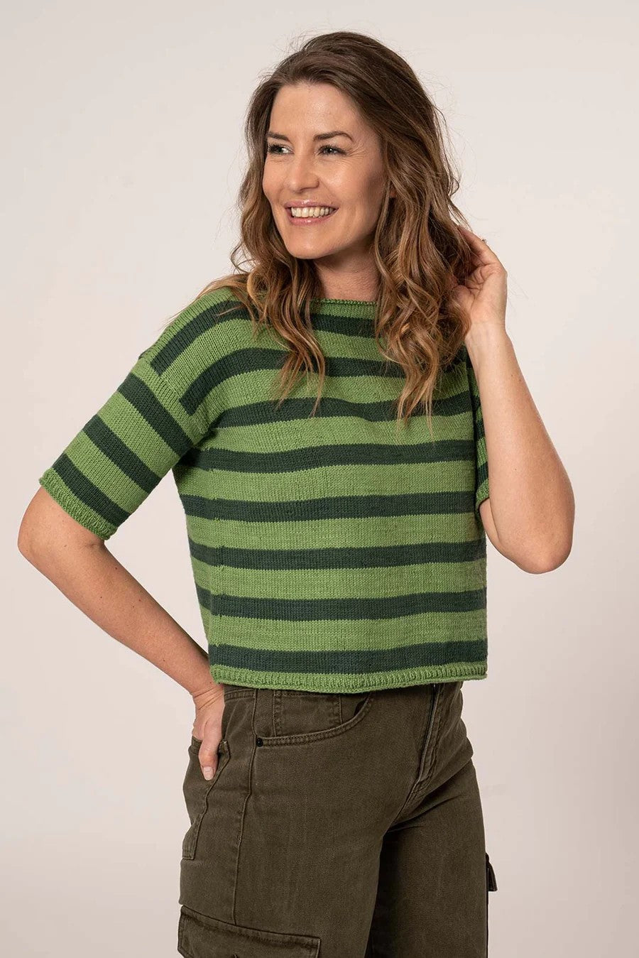 Thea Top strikket i Mayflower cotton 8/4