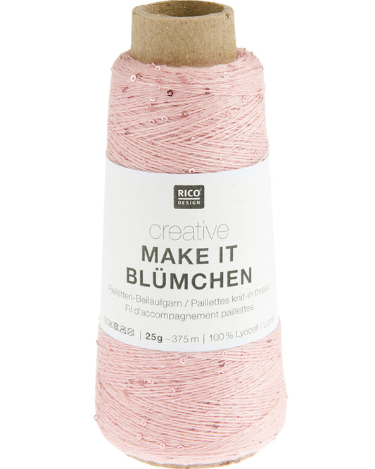 Make It Blümchen effektgarn – diskret blomsterglans til strik og
hækling i farven pink.