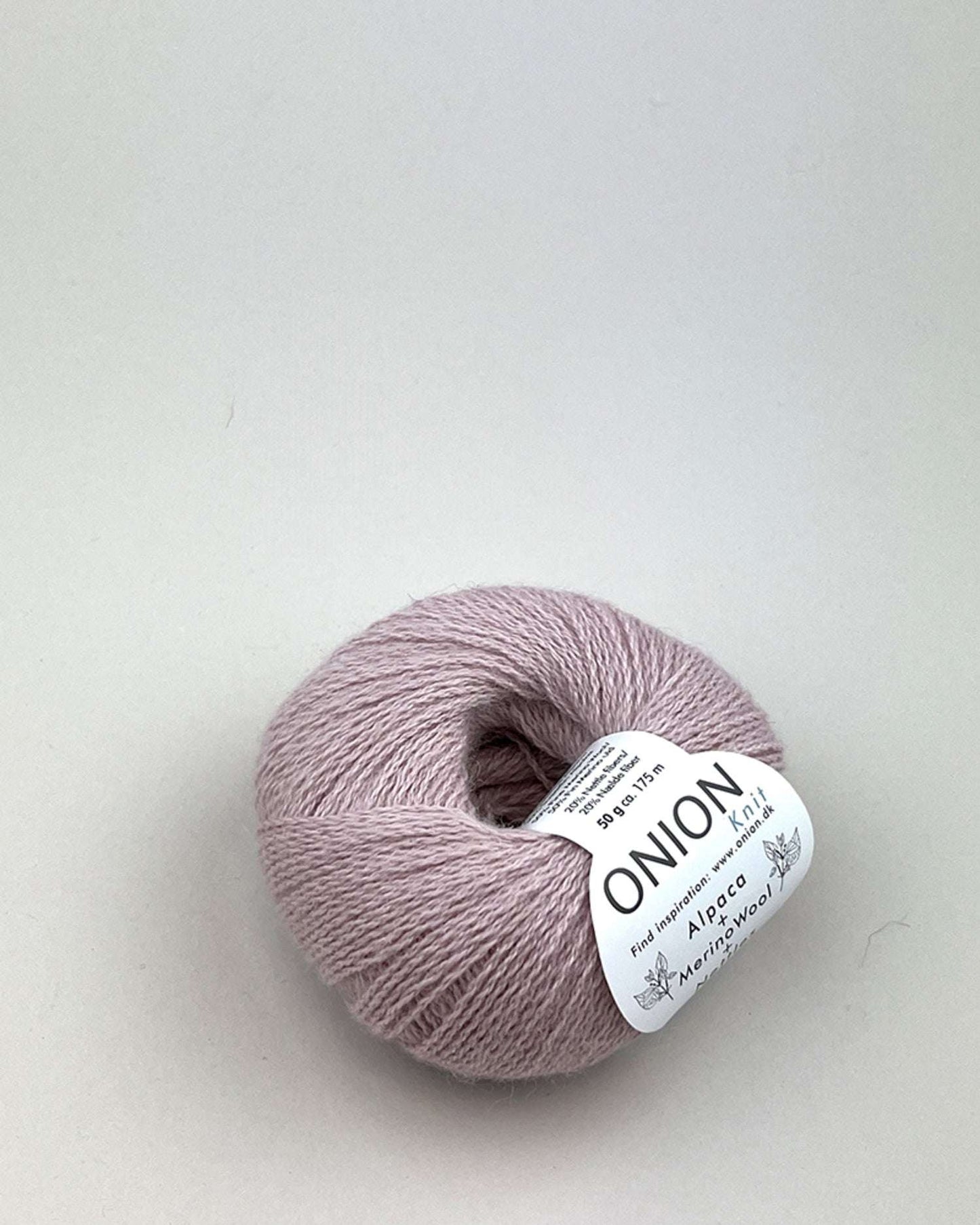 Onion Alpaca Merino Wool Nettle i farven lys rosa.