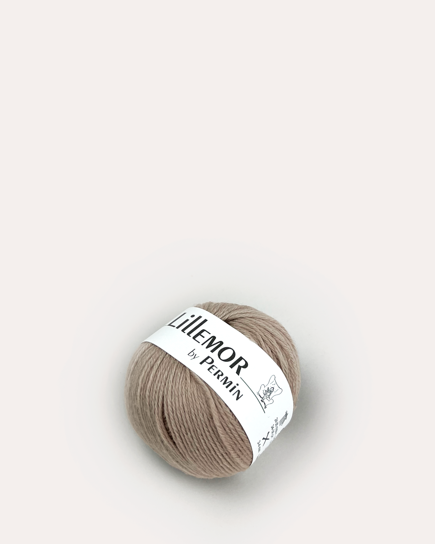 Garn til babytæppe i farven lys beige.