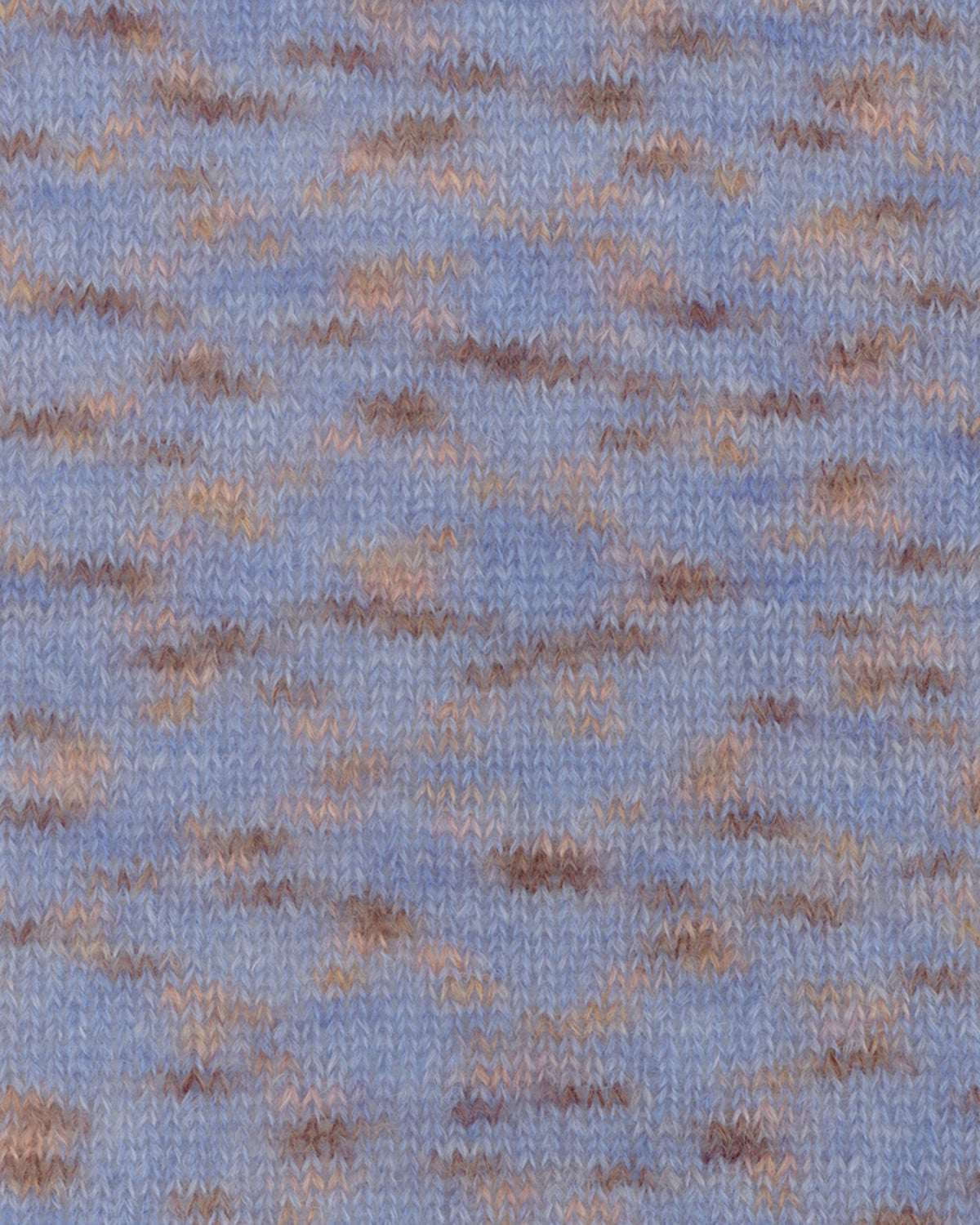 Strikkeprøve af Bella Color Silk Mohair fra Permin i farven blå/beige/brun.