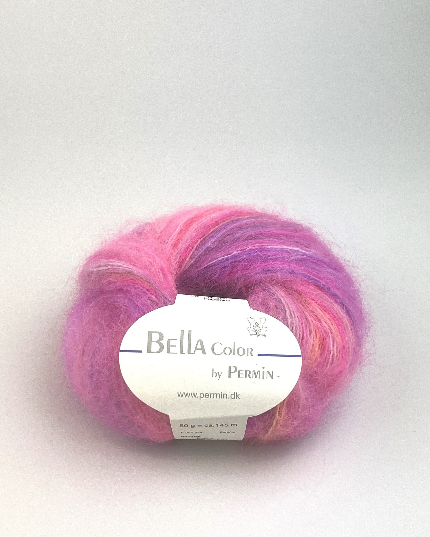 Garn til cardigan med i-cord kanter i farven neon pink.