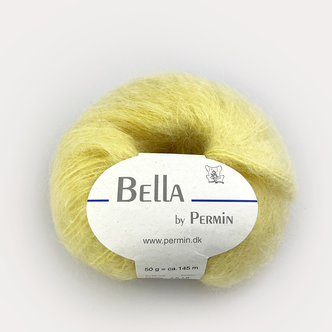 Bella Silk Mohair fra Permin i farven lysegul.