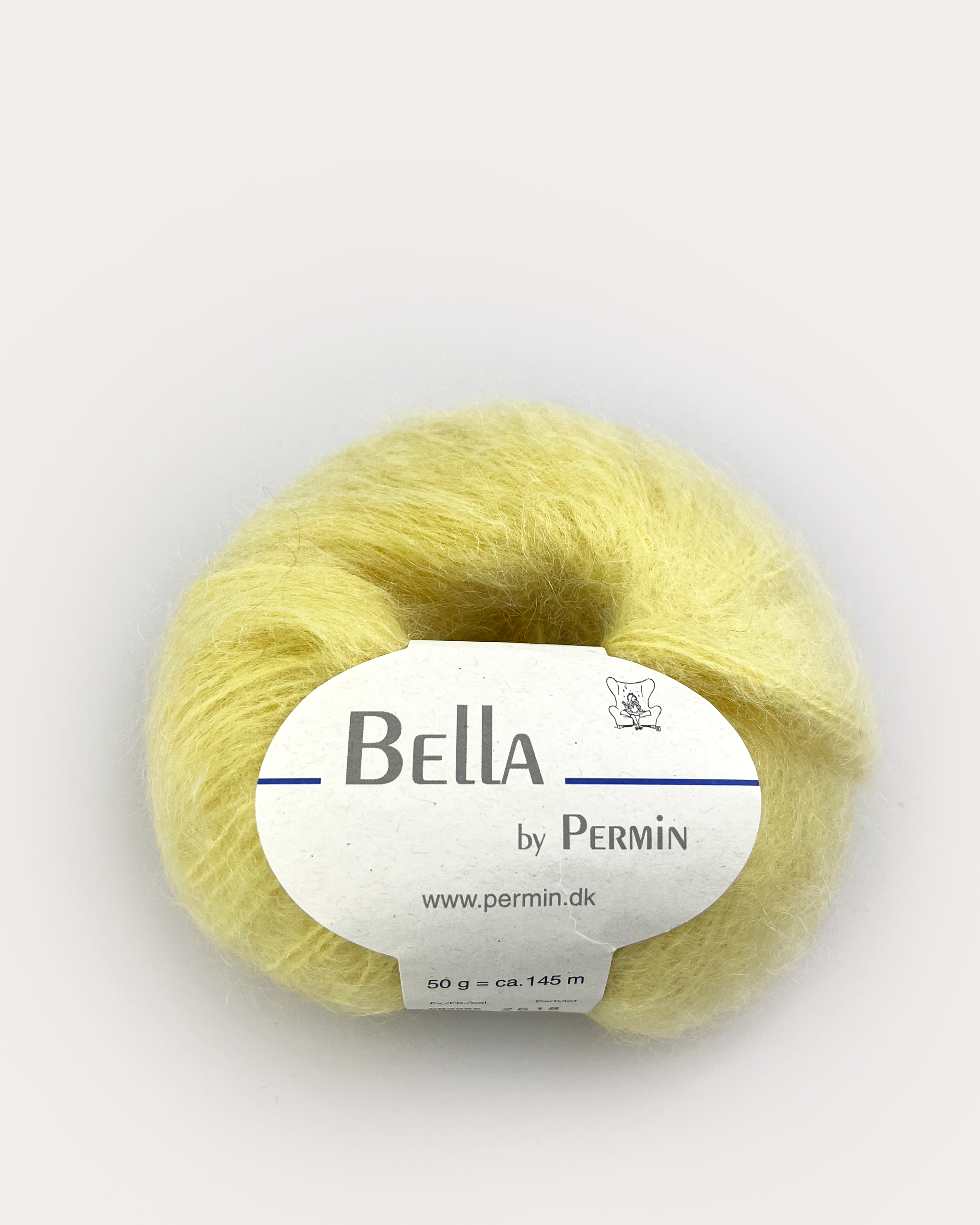 Bella Silk Mohair fra Permin i farven lysegul.