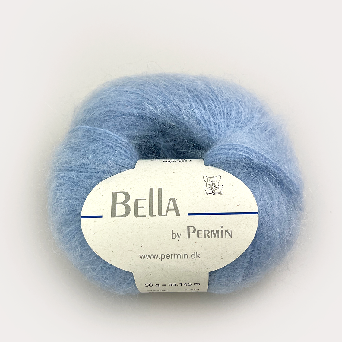 Bella Silk Mohair fra Permin i farven  lyseblå.