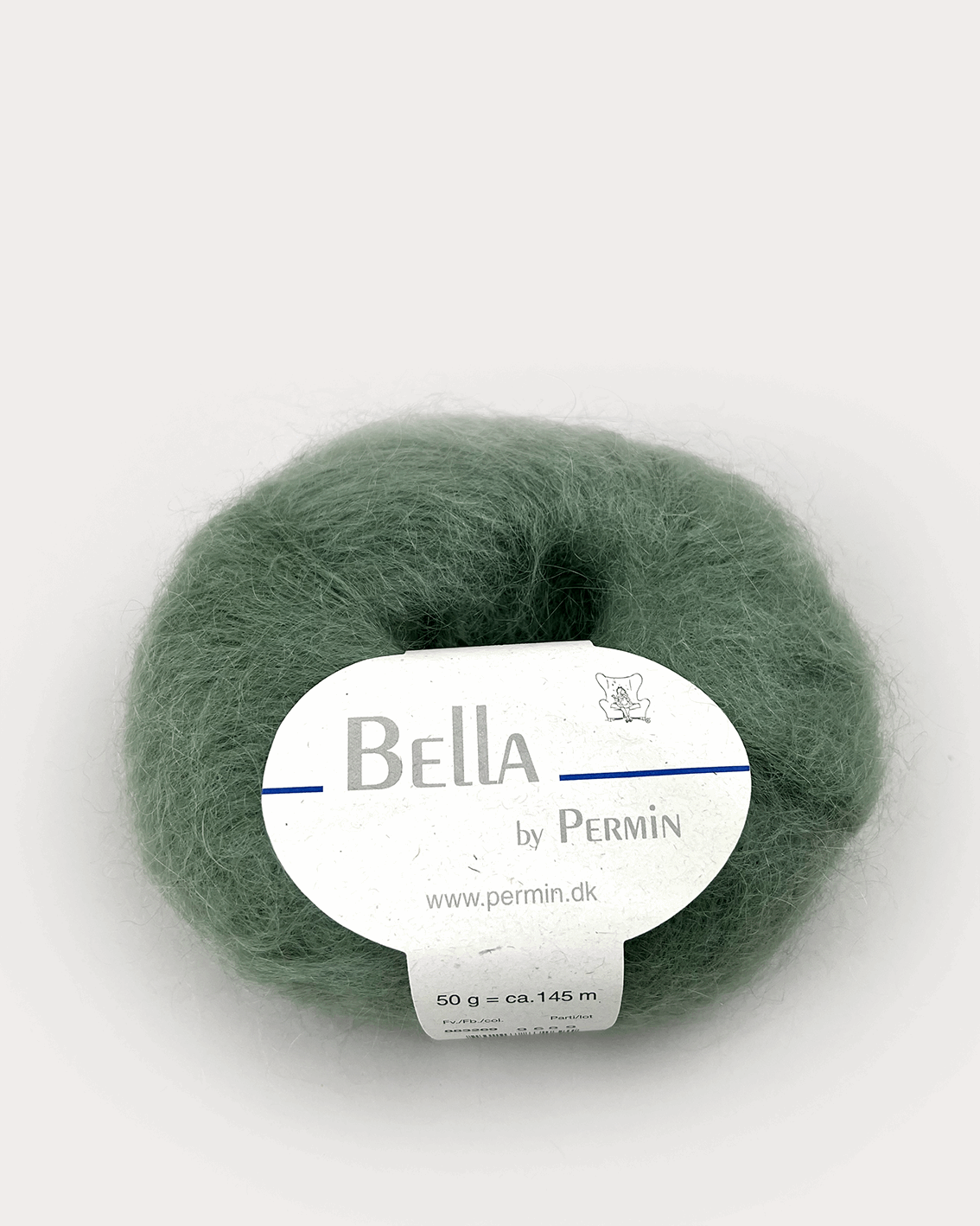 Bella Silk Mohair til Femja Bluse kit i farven støvet grøn.