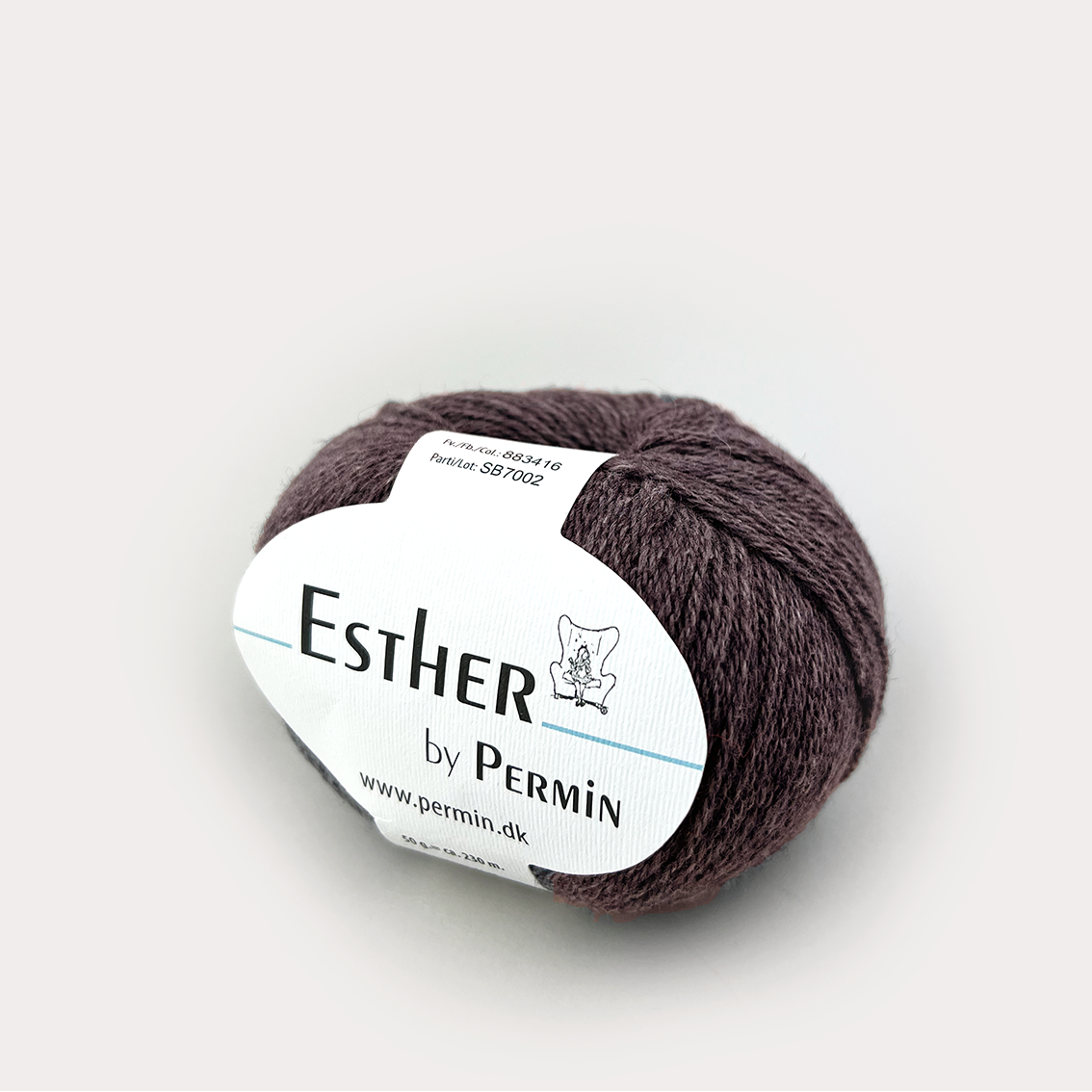 Esther fra Permin garn i farven cocoa – blødt uld- og bomuldsgarn til strik og hækling.