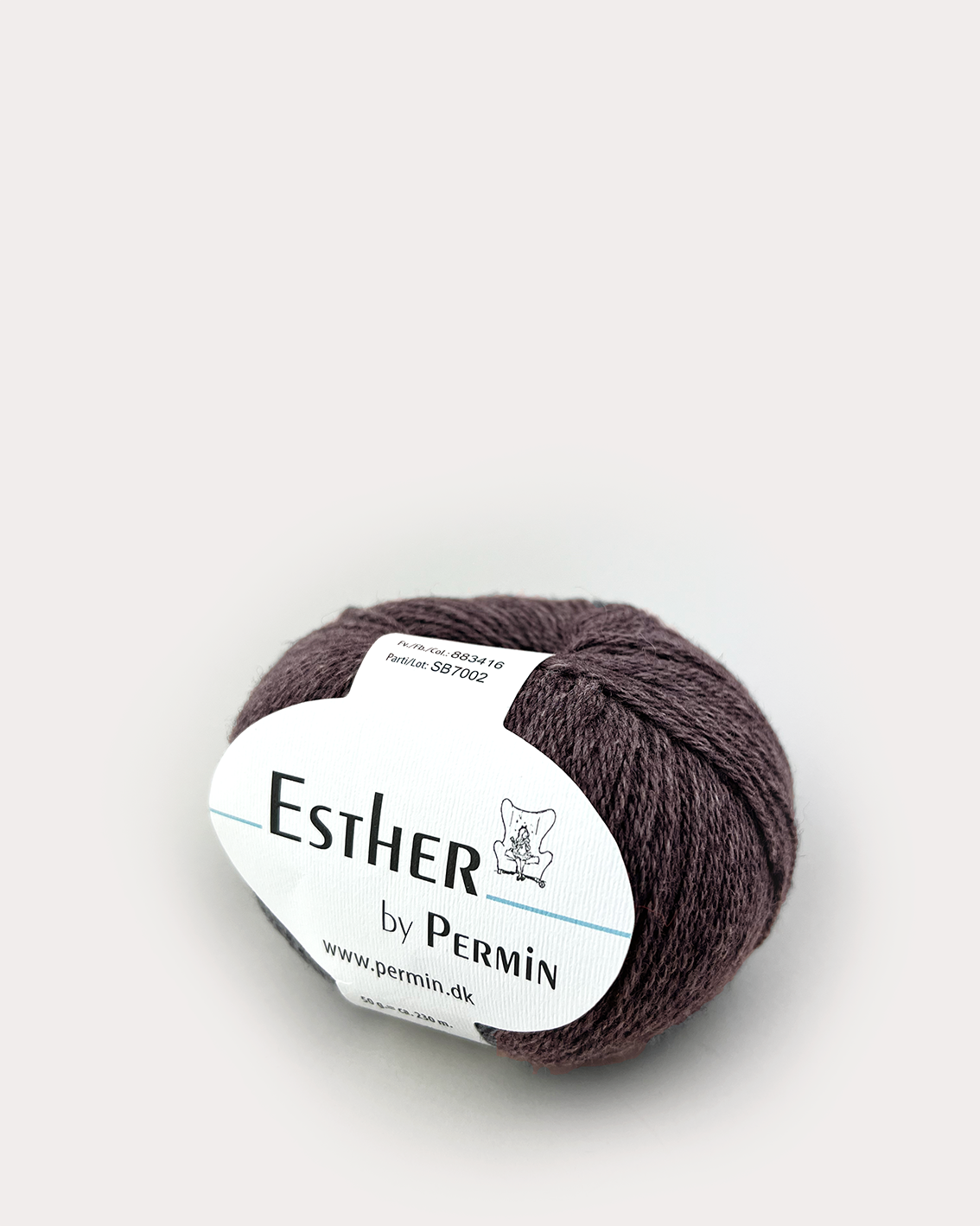 Esther fra Permin garn i farven cocoa – blødt uld- og bomuldsgarn til strik og hækling.
