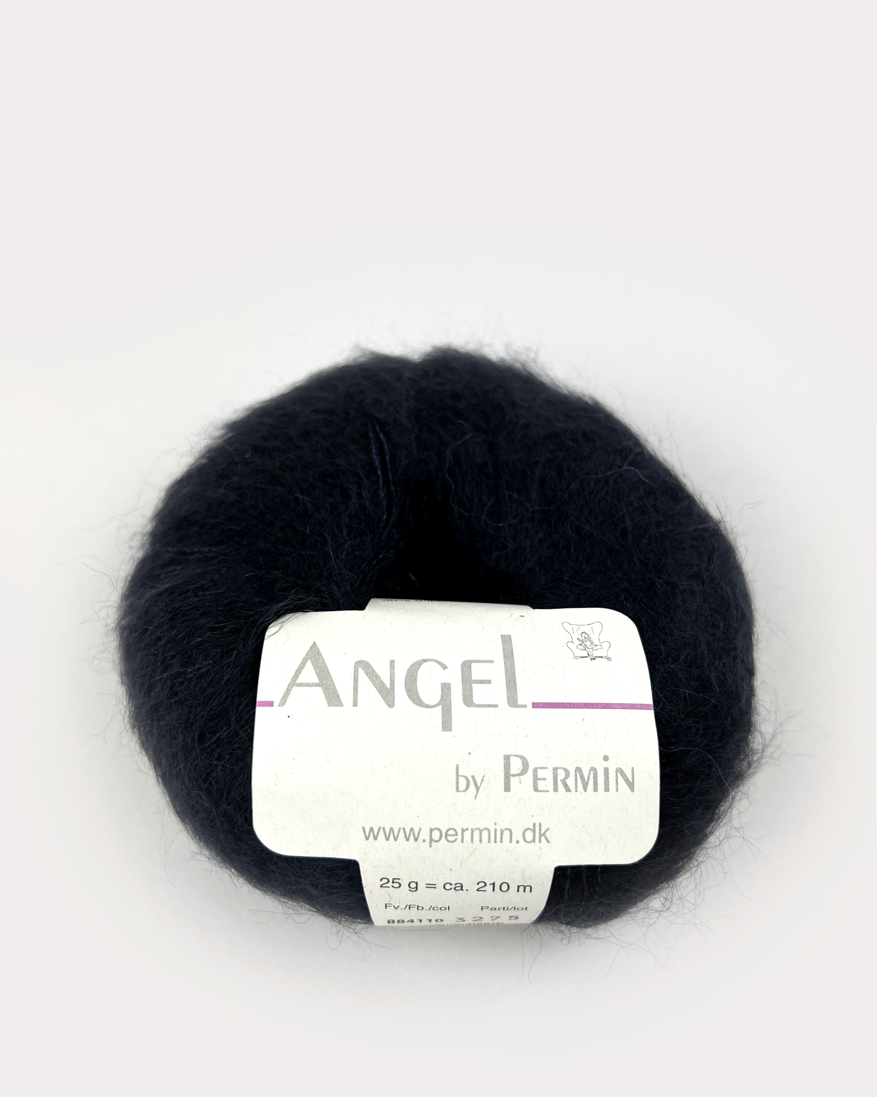 Angel fra Permin garn i farven sort – let mohairgarn