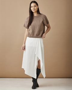 T-shirt med drejet rib