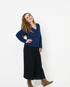 Mohairbluse med V-hals strikket i Angel by Permin