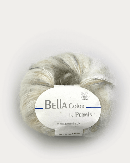 Bella Color Silk Mohair fra Permin i farven råhvid.