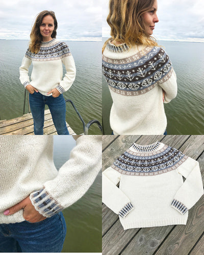 Elaine Nordic Sweater strikkegarn kit fra Daugaard Garn – nordisk sweater med mønster
