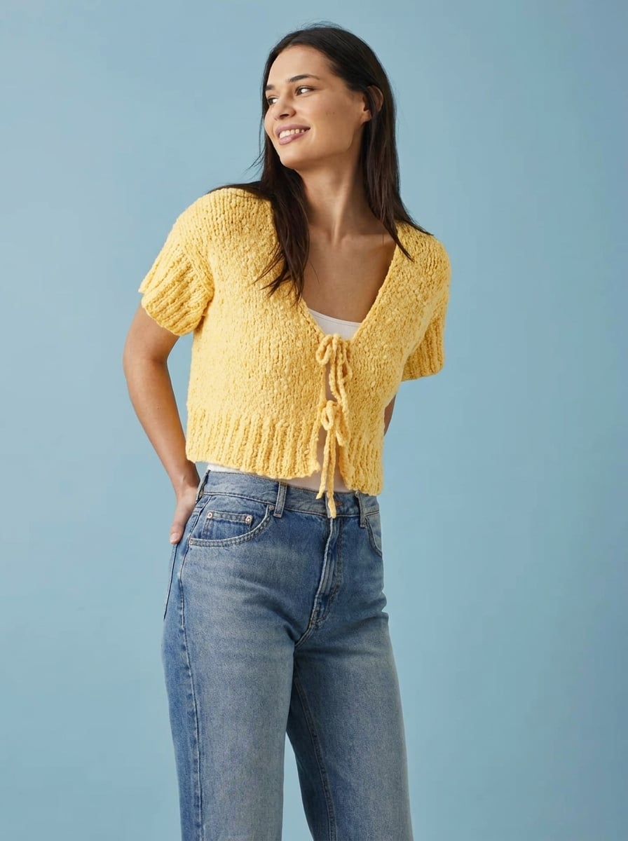 Ida cardigan med I-cord kant