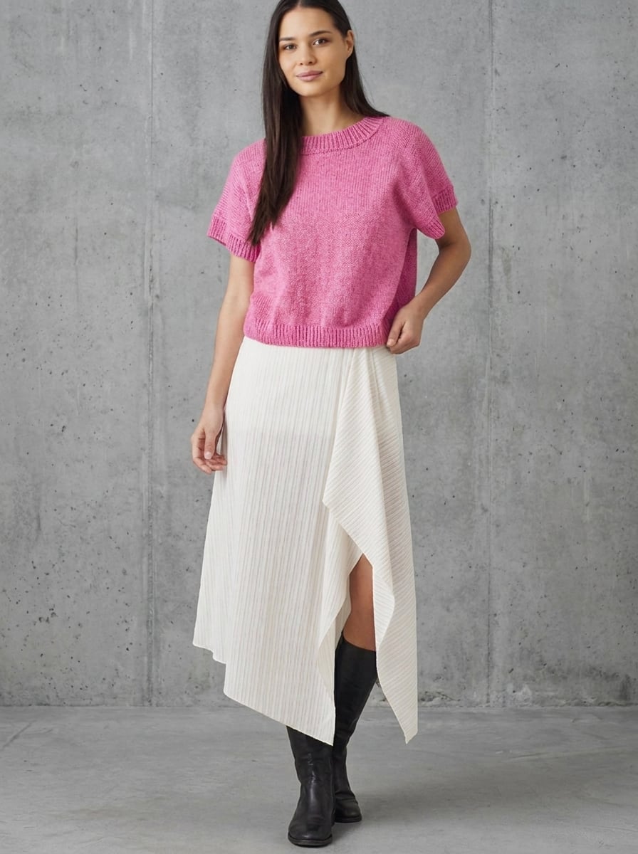 T-shirt med drejet rib
