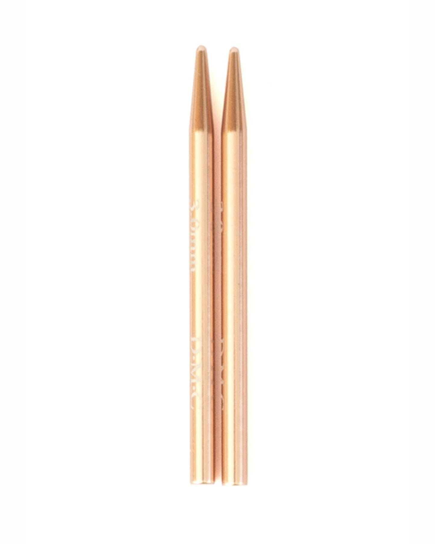 DMC Rose Gold udskiftelige rundpinde – korte strikkepinde i rose gold