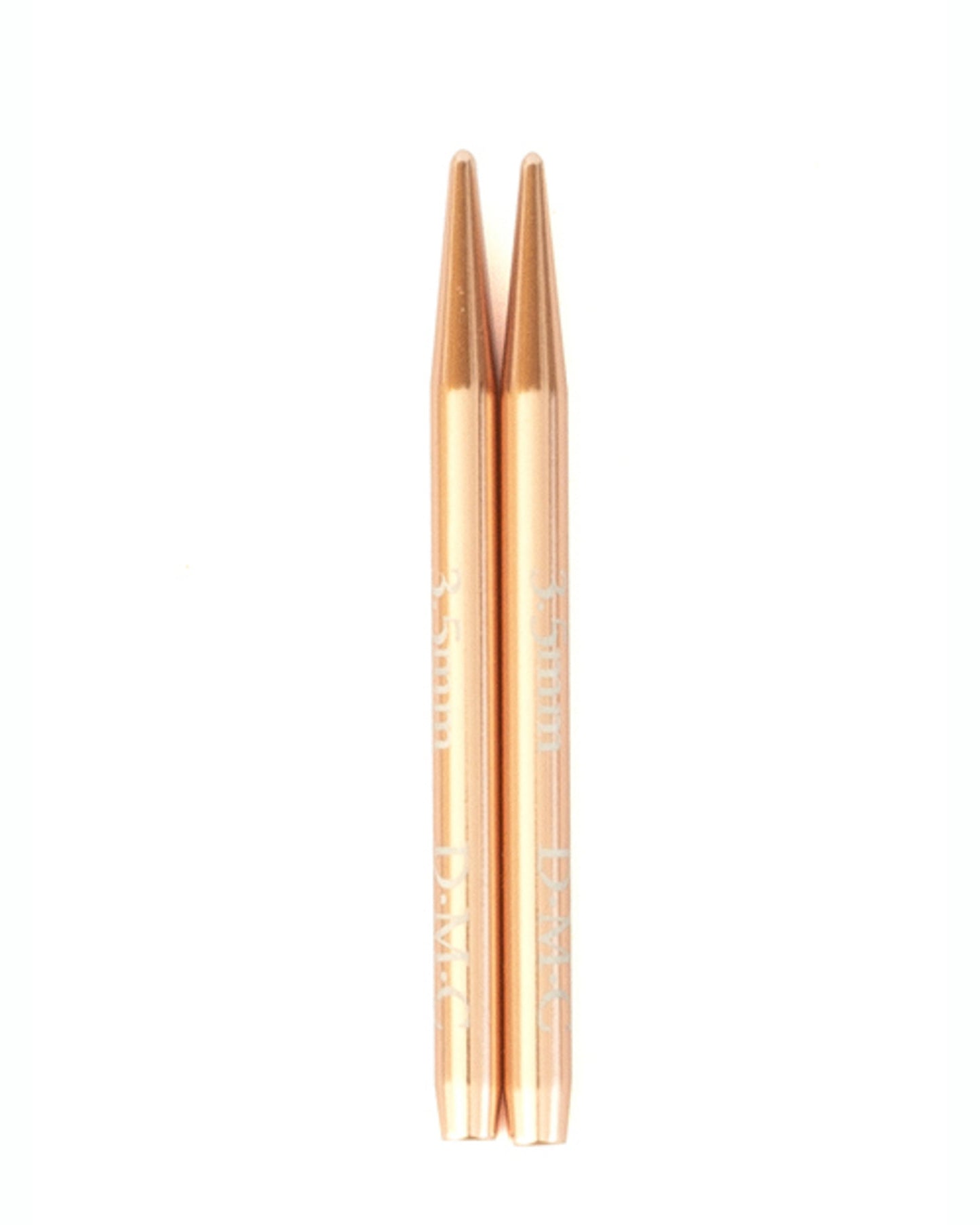 DMC Rose Gold udskiftelige rundpinde – korte strikkepinde i rose gold