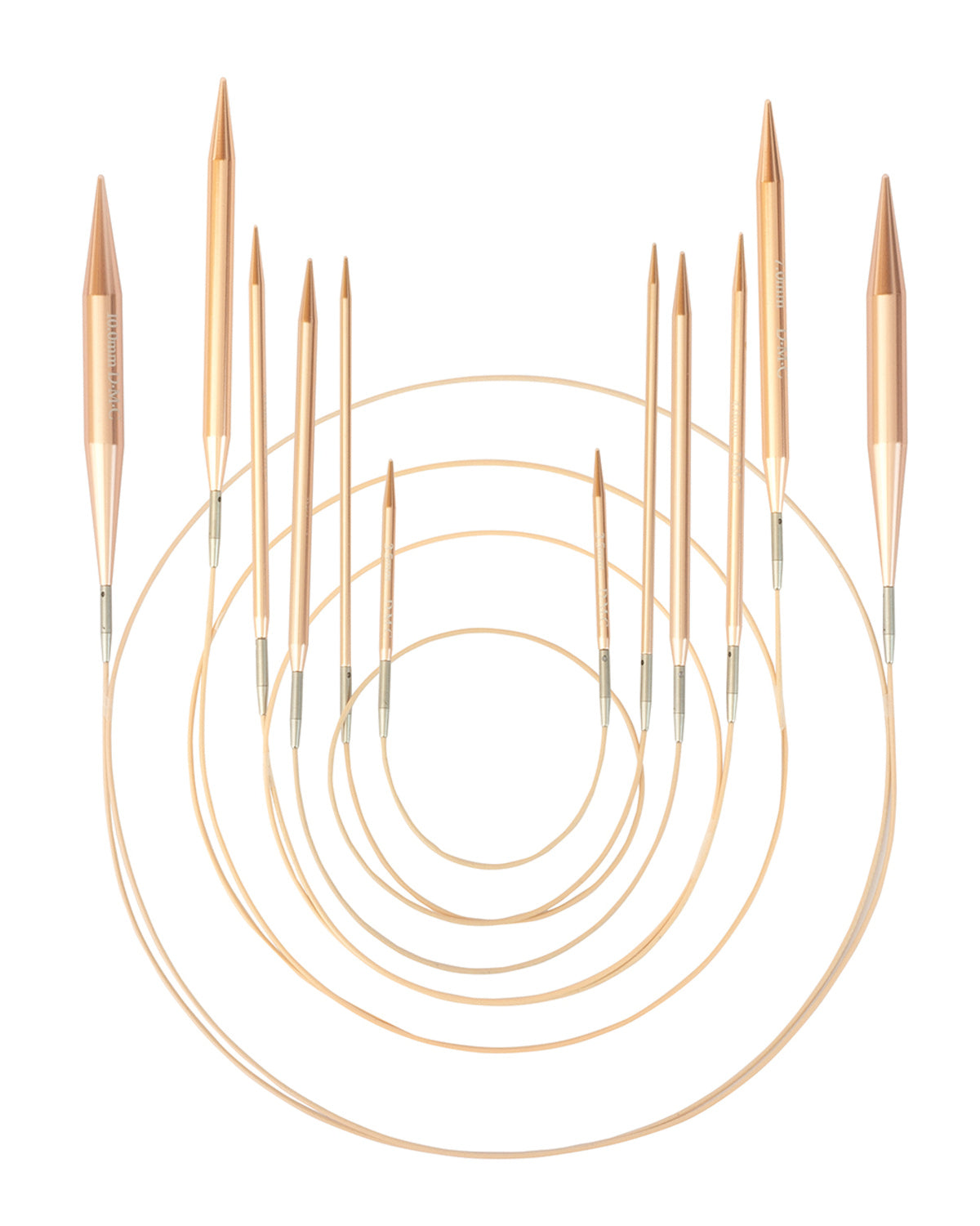 DMC Rose Gold udskiftelige rundpinde – korte strikkepinde i rose gold