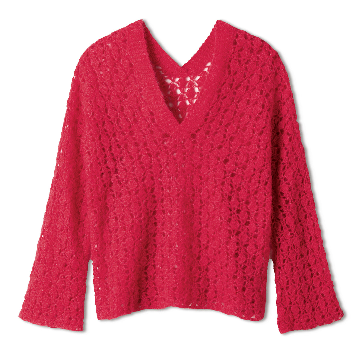 Hæklet sweater i Setasuri fra Lana Grossa i hindbær (68)