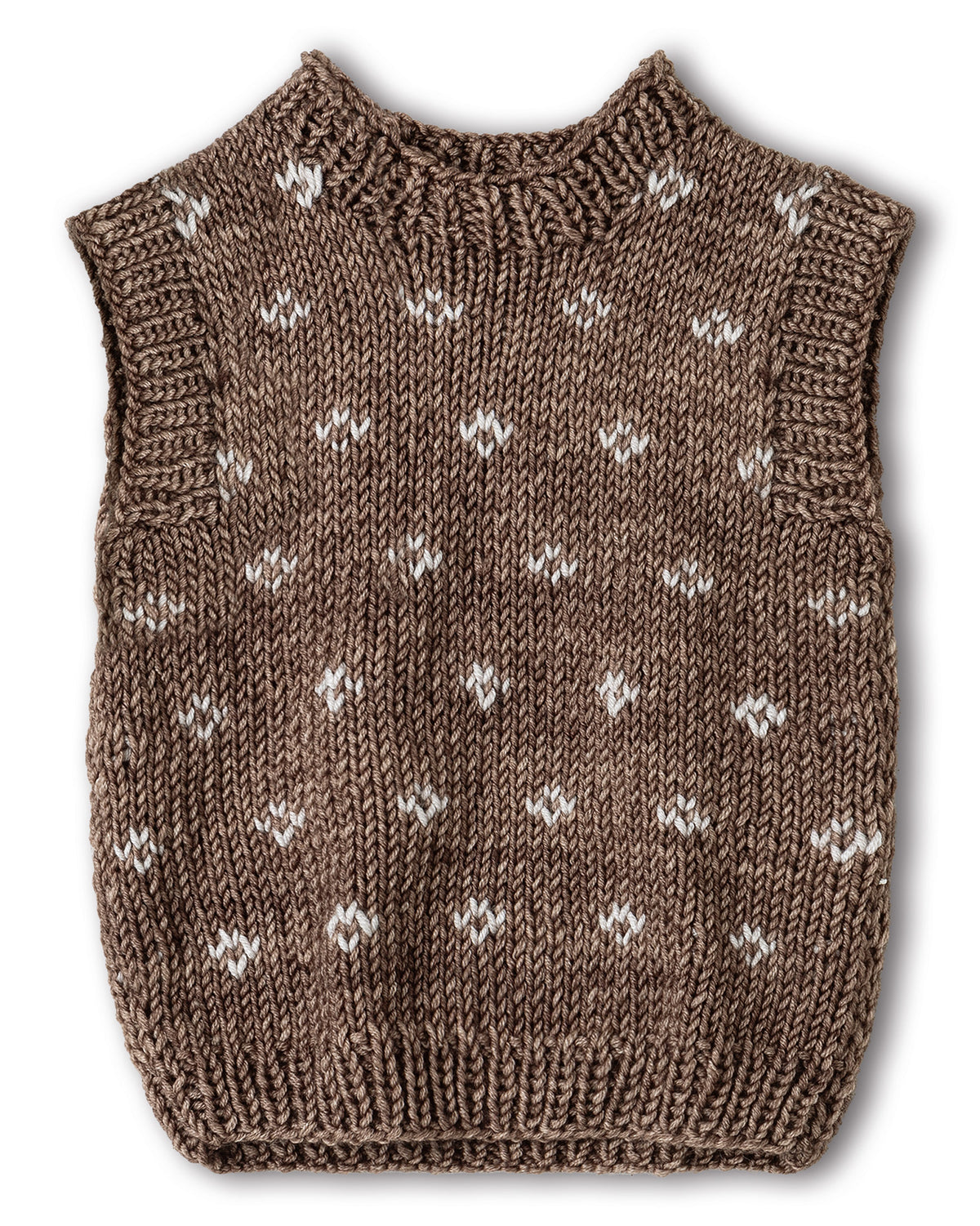 Baby slipover i Cool Wool Big fra Lana Grossa med lille jacquardmønster