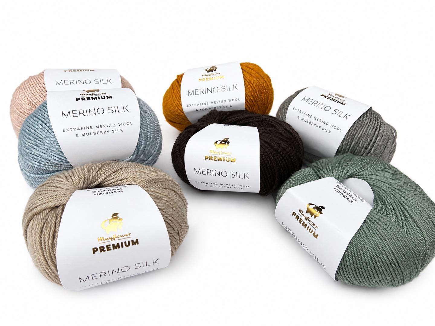 Mayflower Premium merino silk i flere farver 