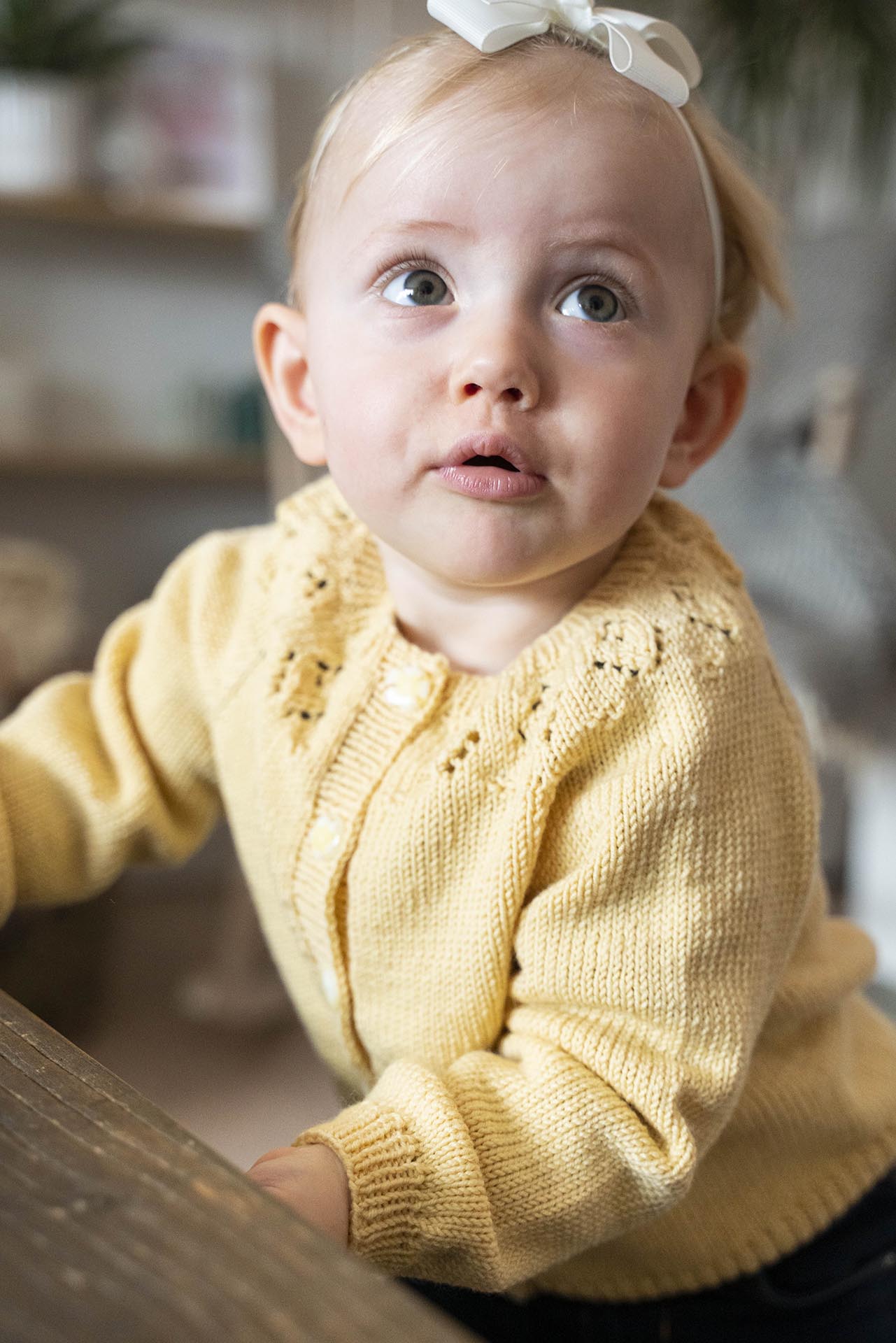 Mælkebøtte Cardigan strikket i London Merino Fine