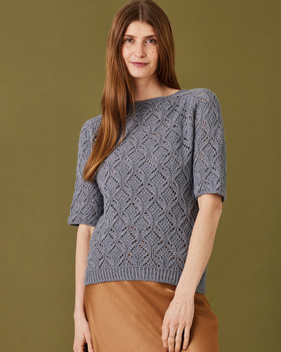 T-shirt med hulmønster - Alpaca